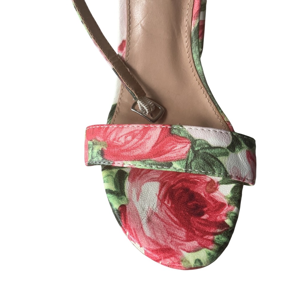 Steve Madden Carrson Floral Rose‎ Print Block Heel Ankle Strap Sandals 8M - Picture 6 of 6